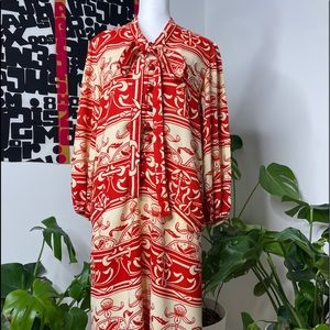 Late 70’s Rayon Bow Dress - Small